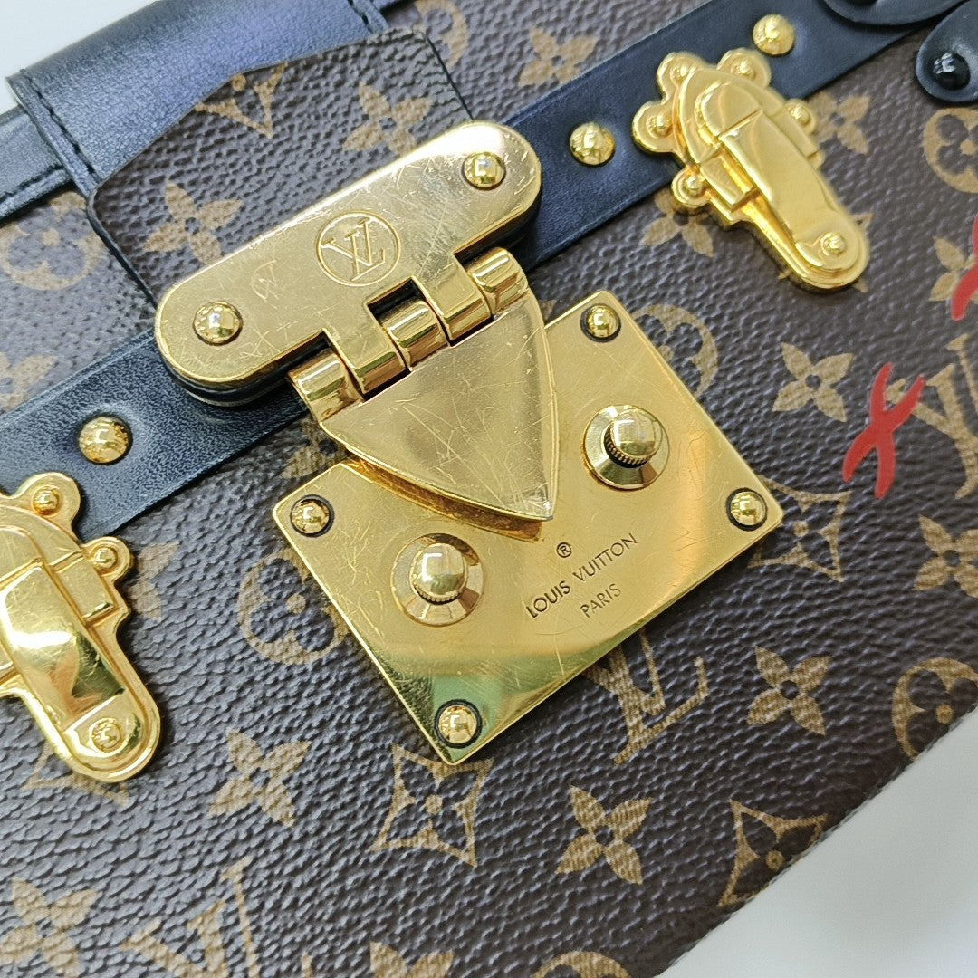 PETITE MALLE Monogram Coated Canvas Brown