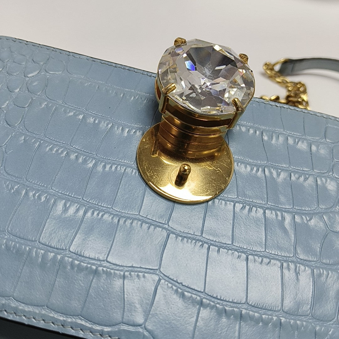 Calfskin Shoulder Bag Blue