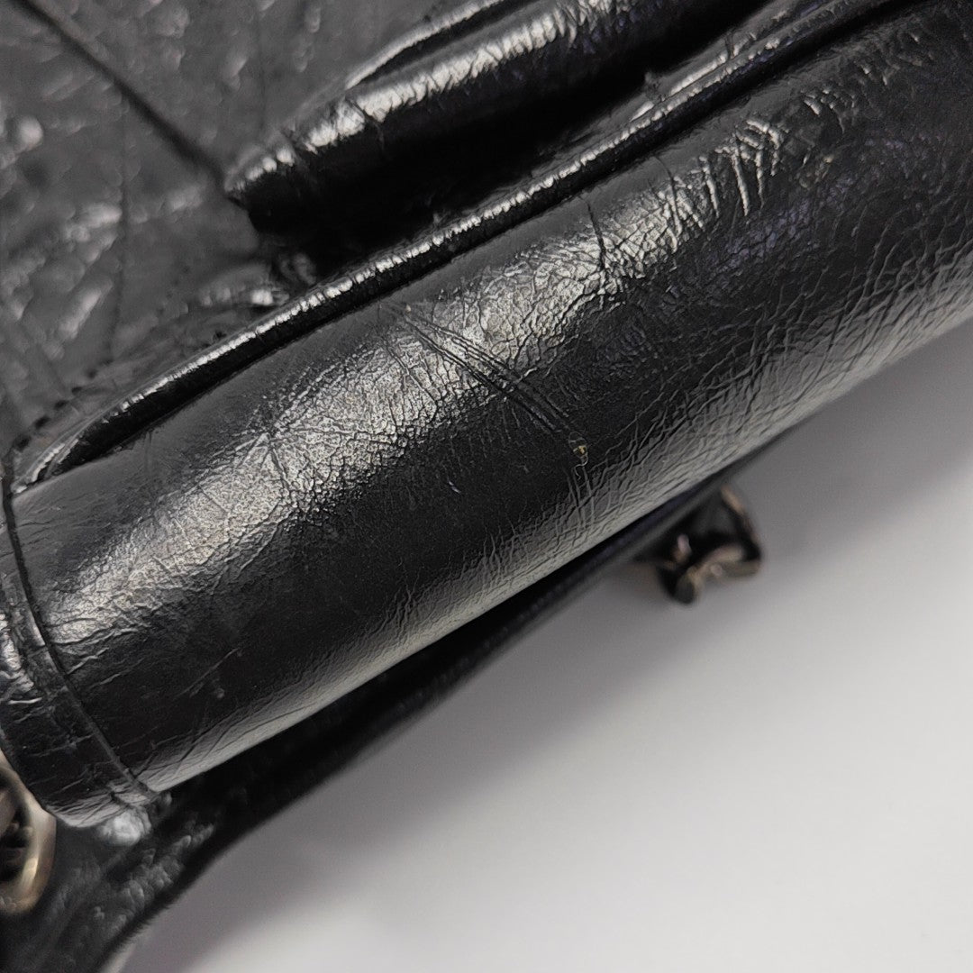 NIKI Large Chevron Calfskin Black
