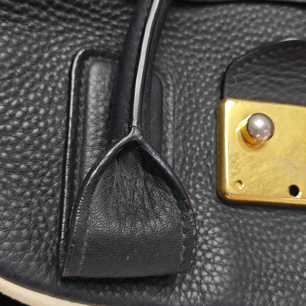 Calfskin Top Handle Bag Black