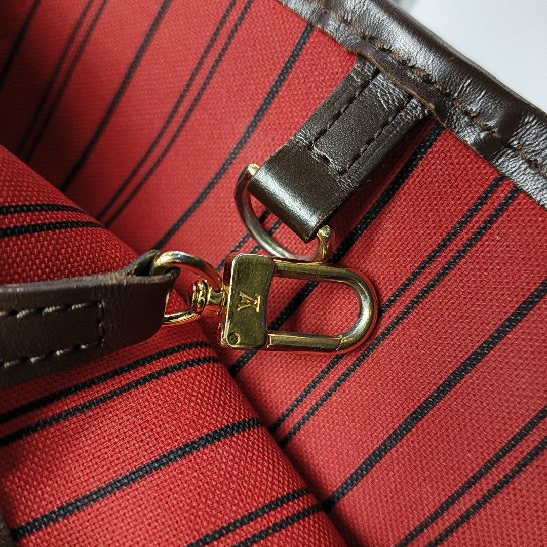 NEVERFULL GM Damier Ebene Coated Canvas Brown