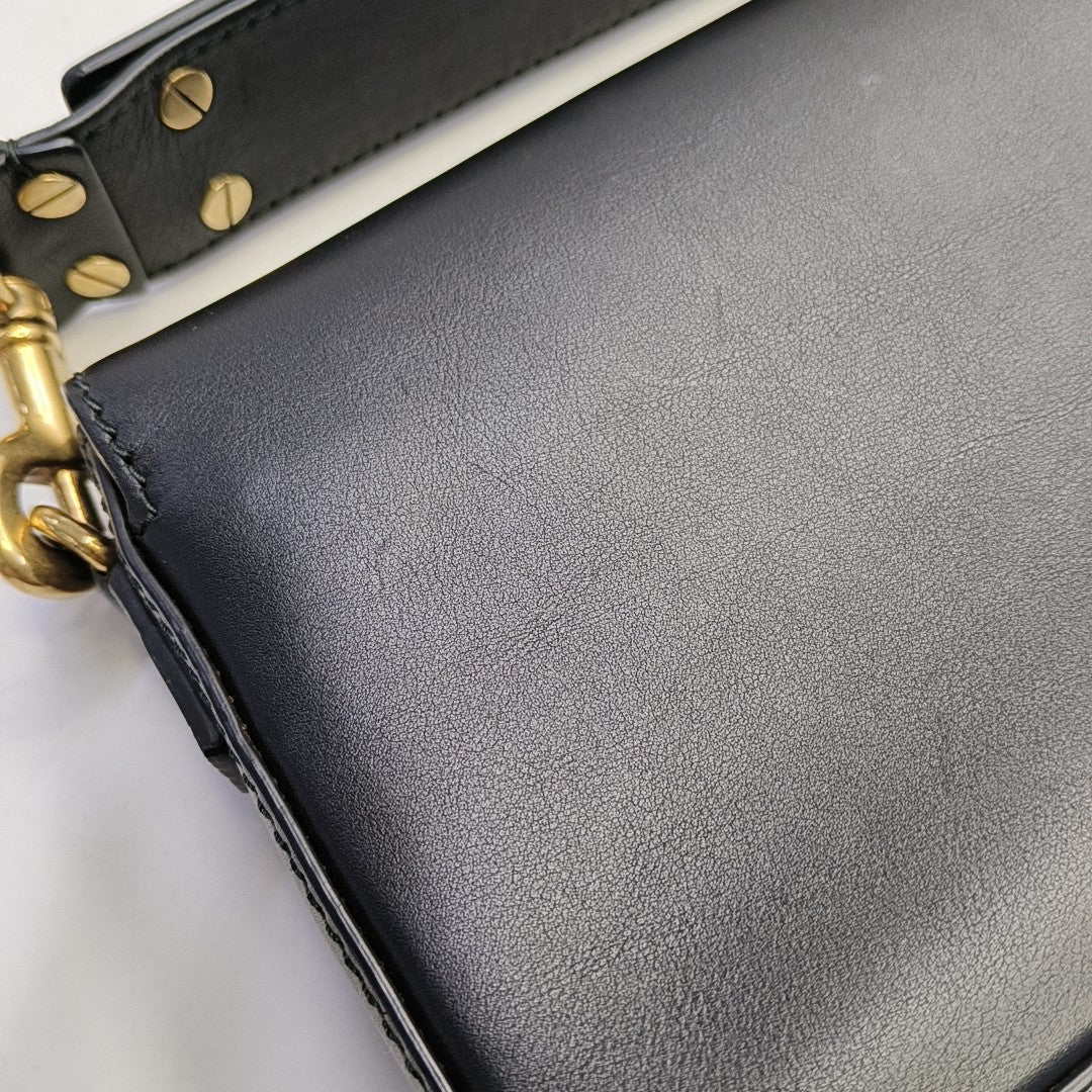 Calfskin Top Handle Bag Black