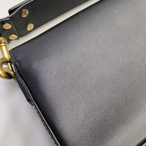 Calfskin Top Handle Bag Black