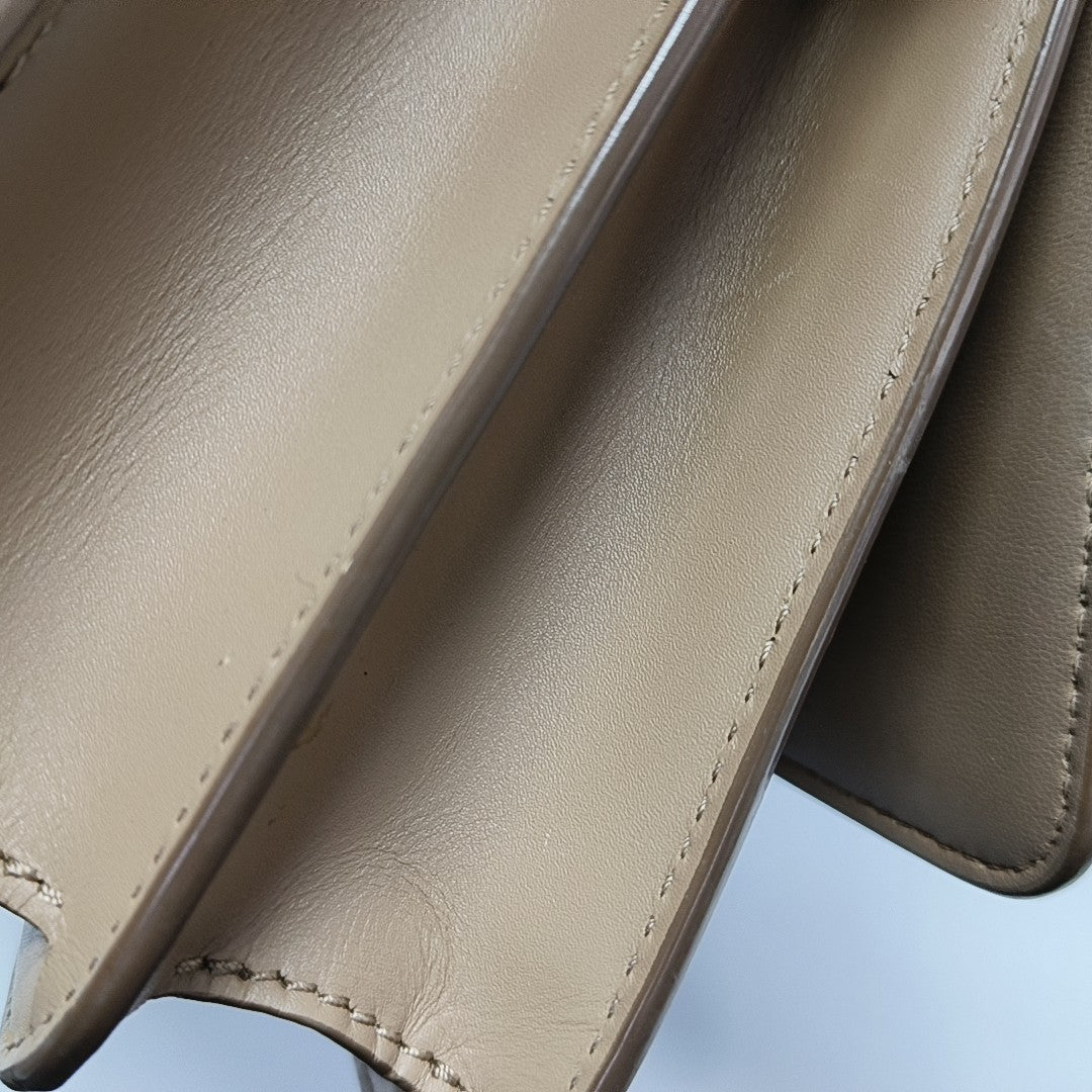 TB Small Calfskin Beige