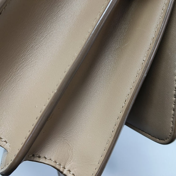 TB Small Calfskin Beige