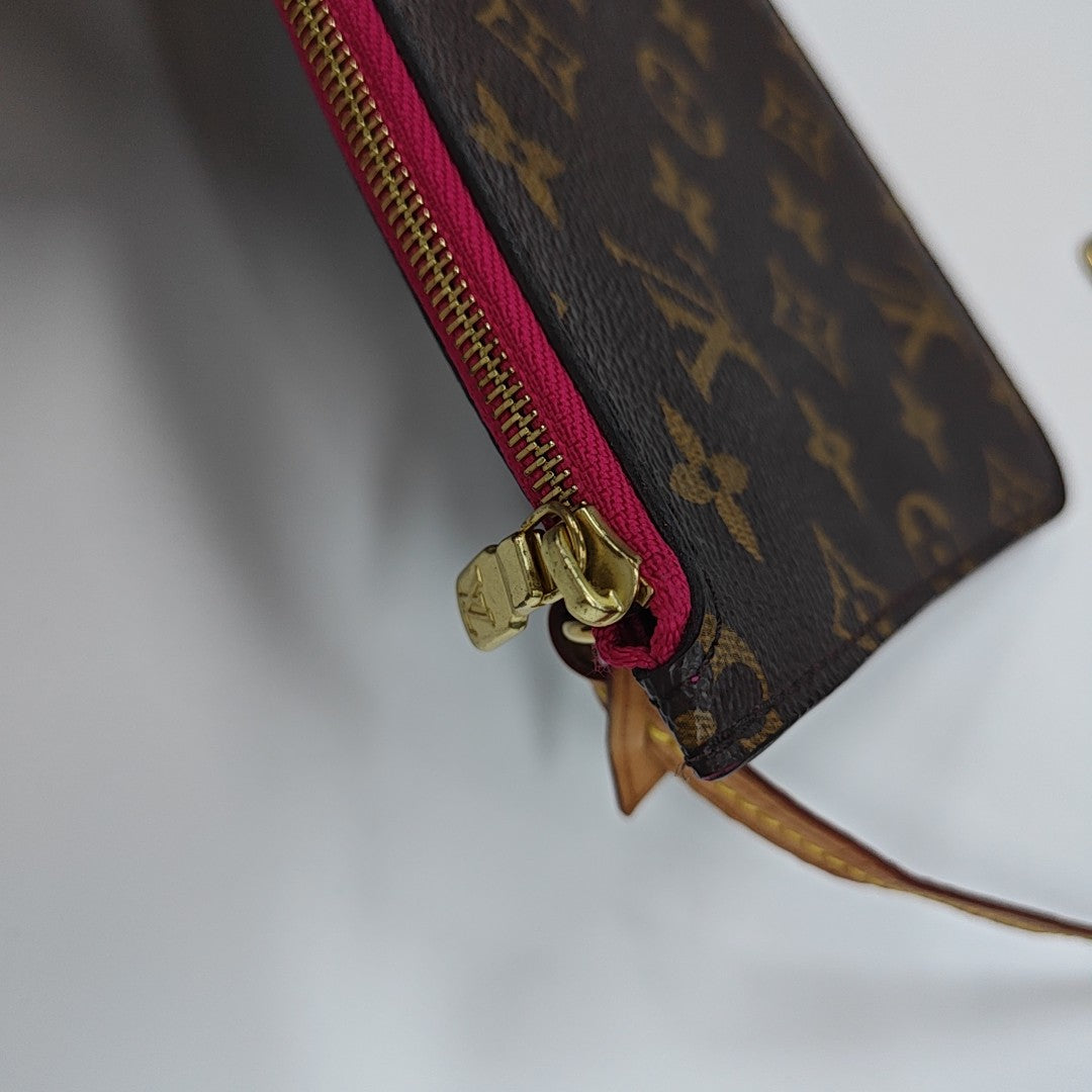 NEVERFULL MM Monogram Coated Canvas Brown