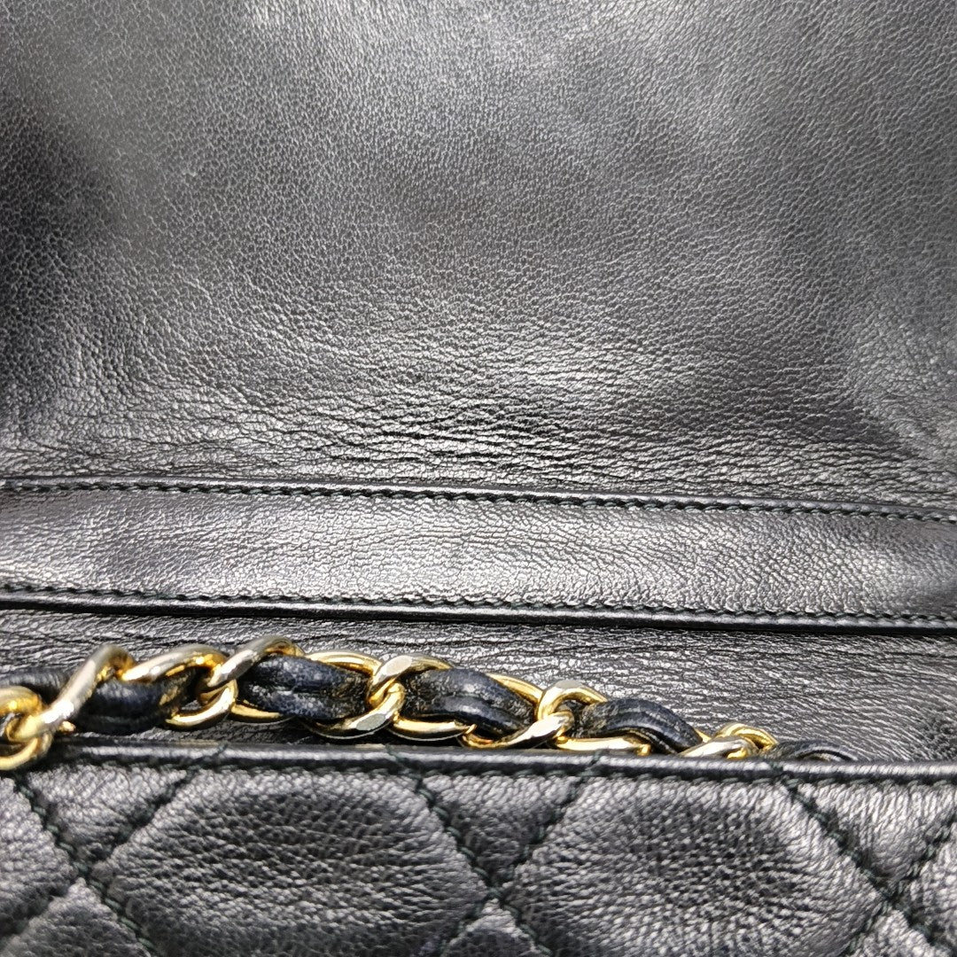 Quilted Calfskin Shoulder Bag Black