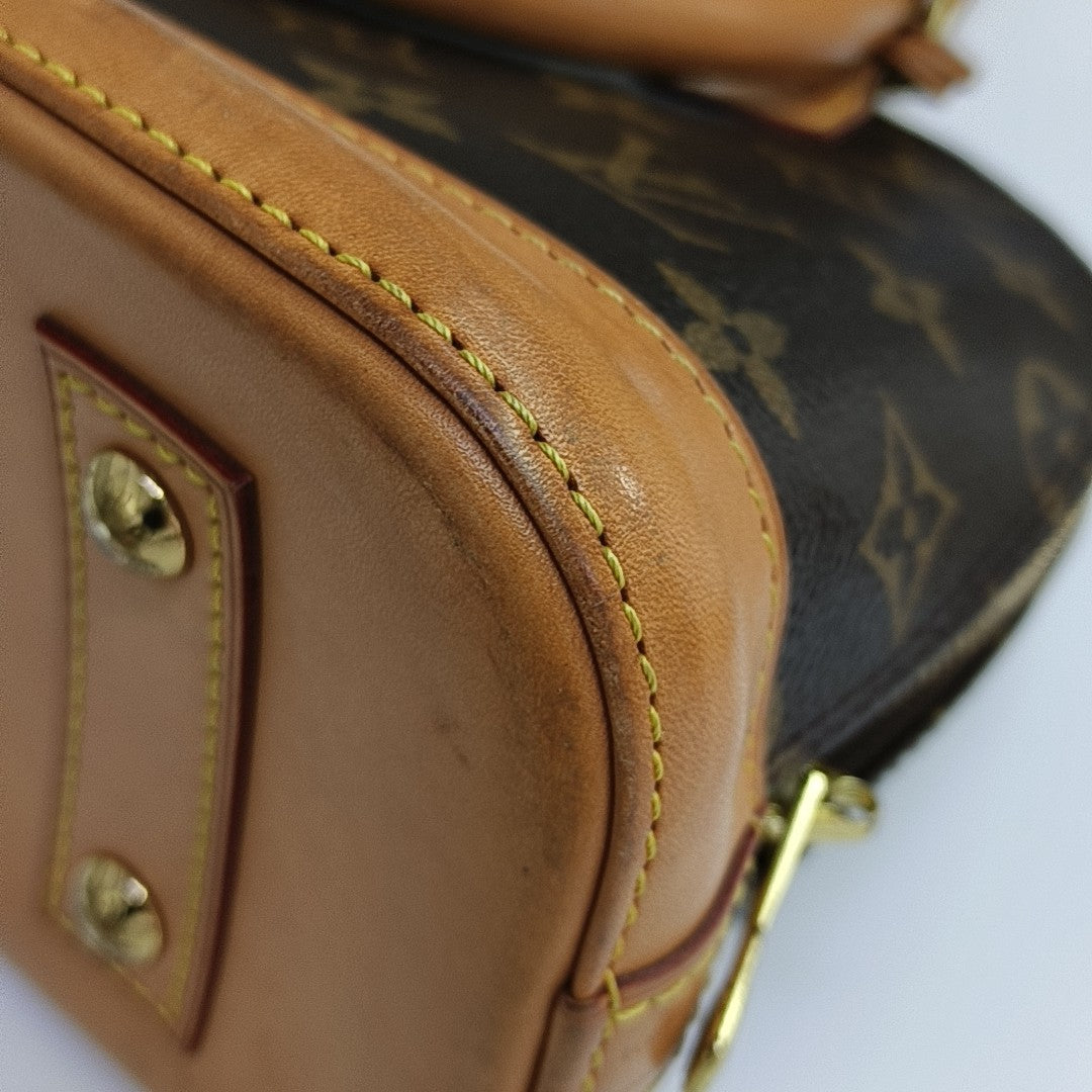ALMA BB Monogram Coated Canvas Brown