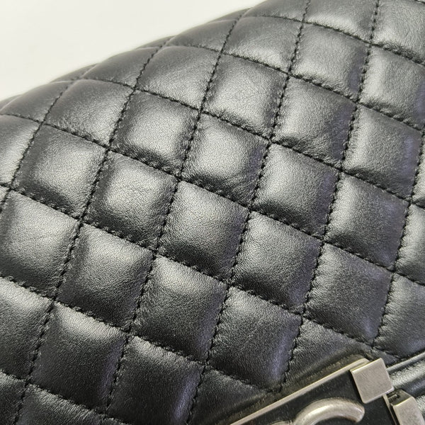 BOY CHANEL Medium Quilted Calfskin Black