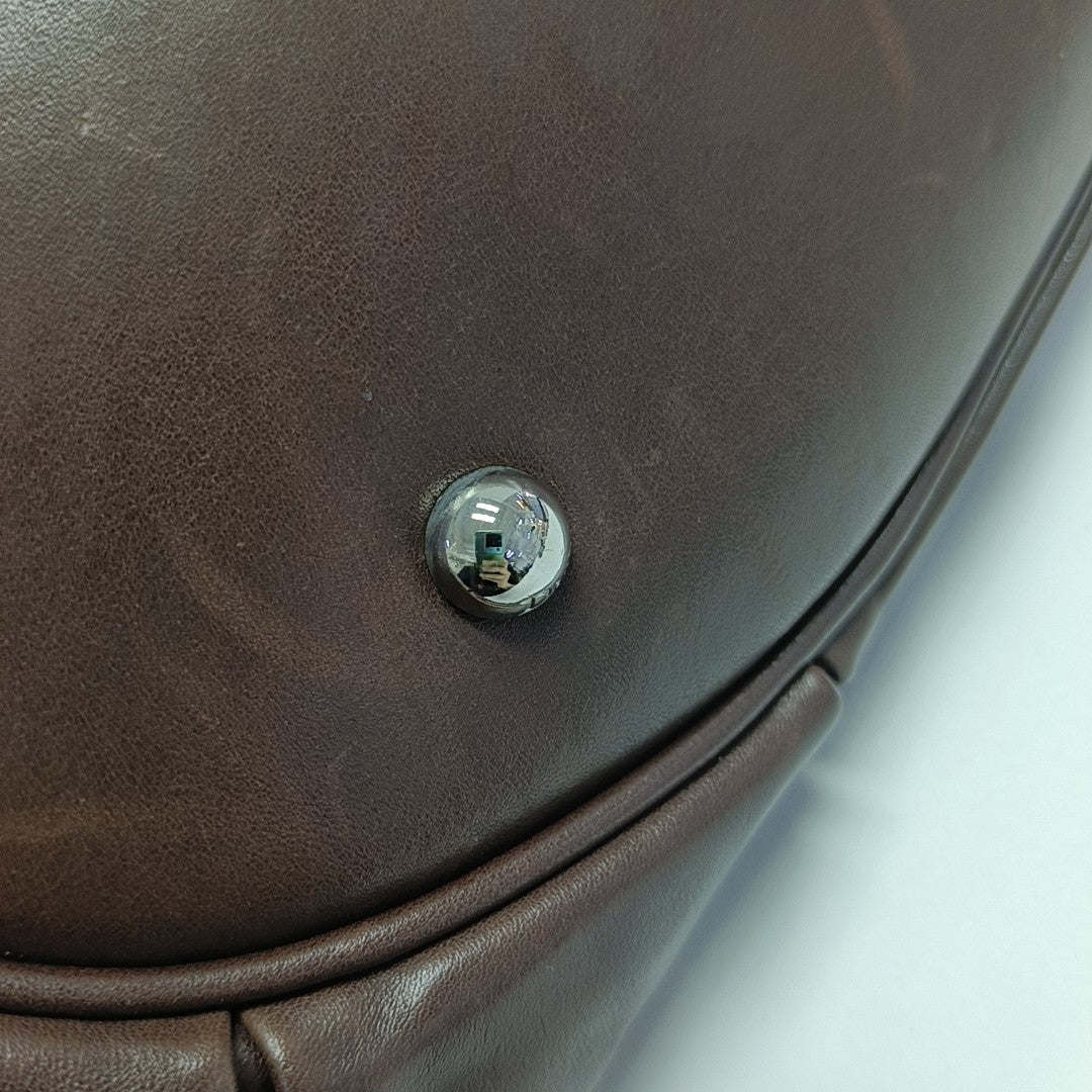 Calfskin Top Handle Bag Brown