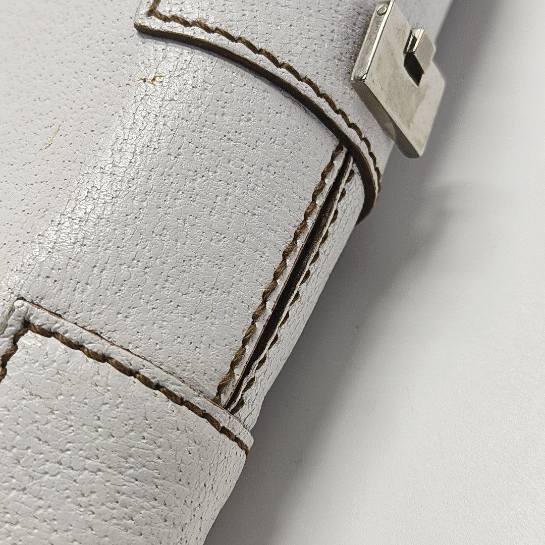 Calfskin Top Handle Bag White