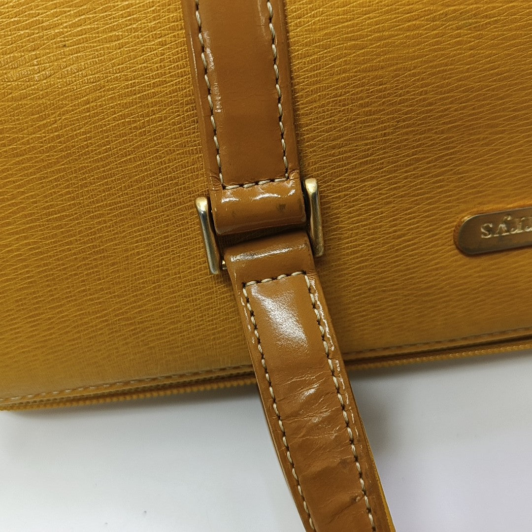 Calfskin Top Handle Bag Yellow
