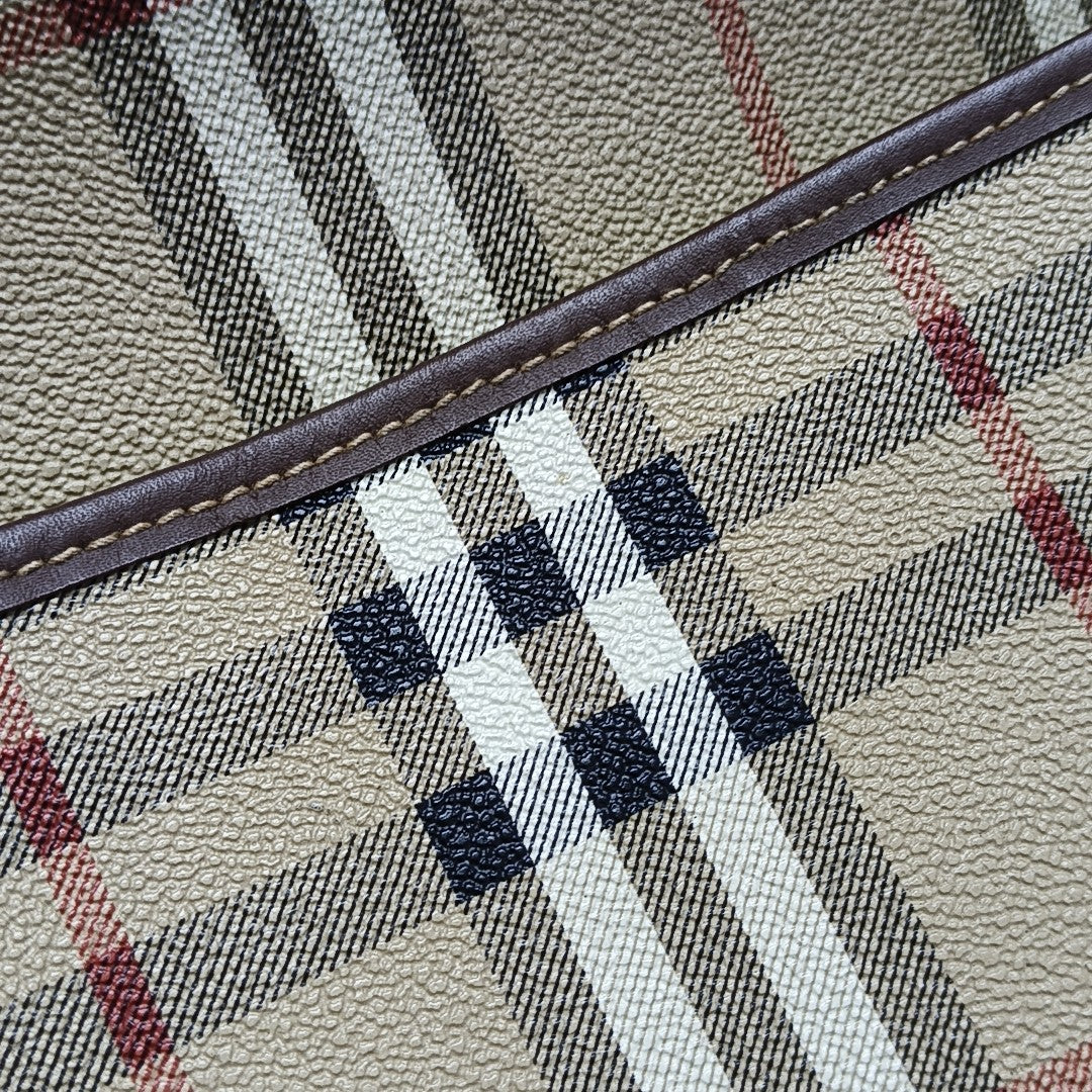 Coated Canvas Shoulder Bag Beige