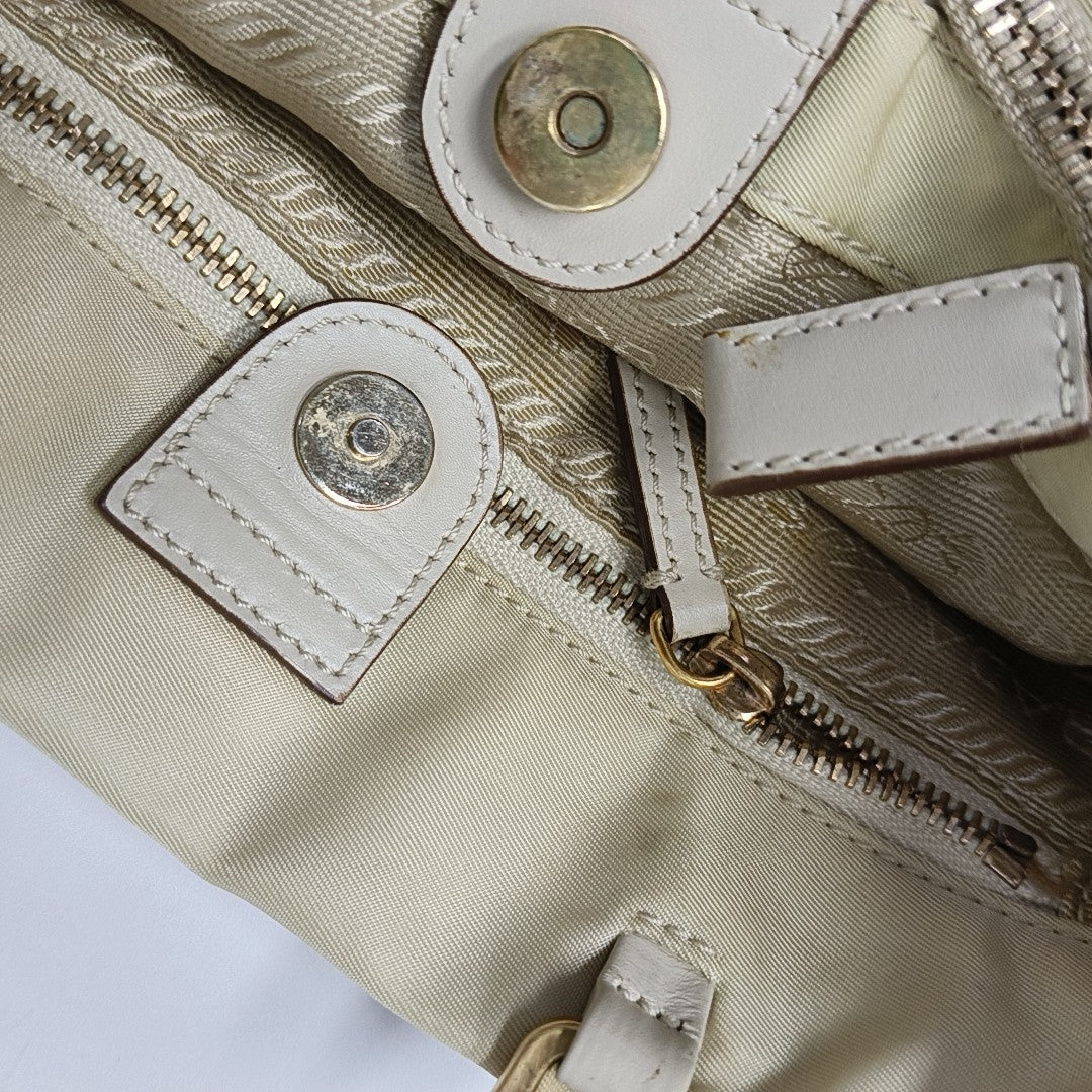Nylon Tote Bag Beige