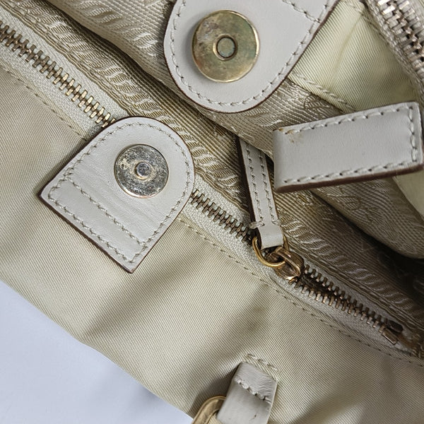 Nylon Tote Bag Beige