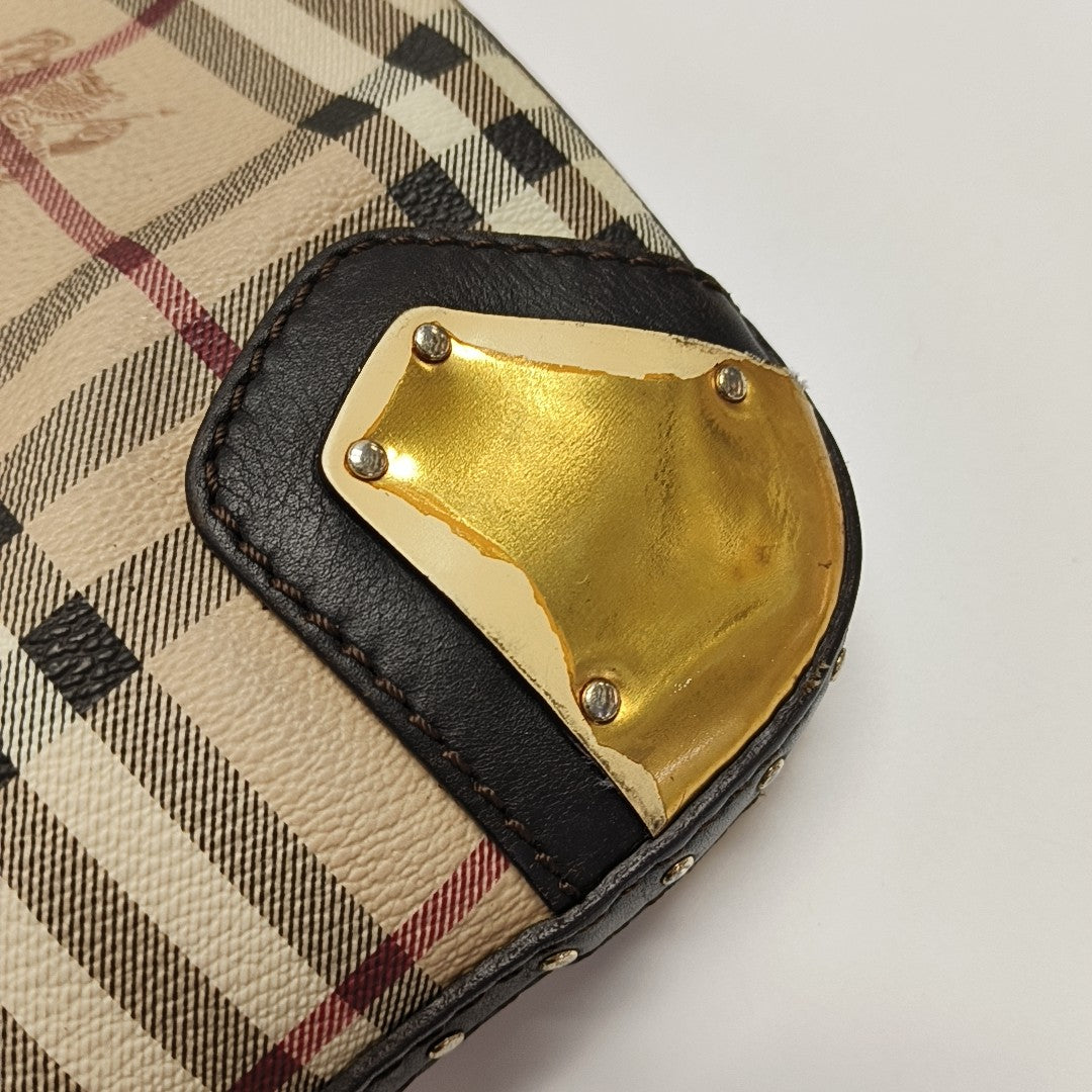 Coated Canvas Shoulder Bag Beige