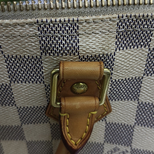 SPEEDY 30 Damier Azur Coated Canvas White