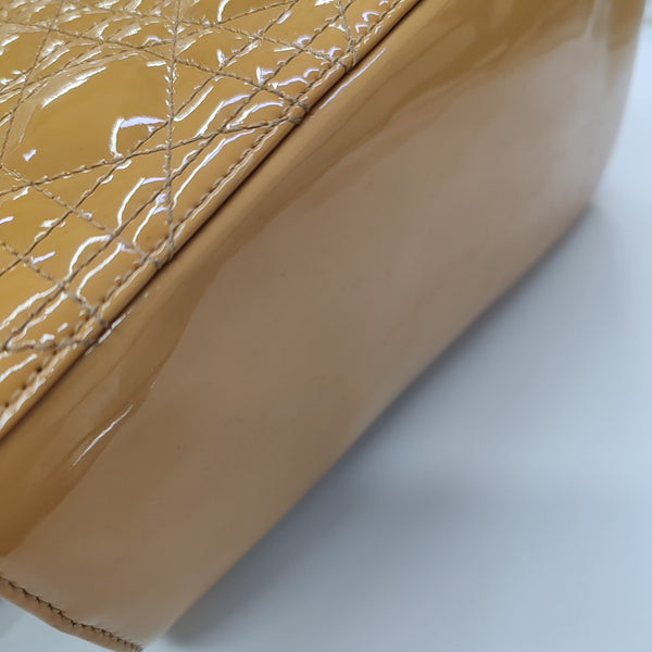 Lady Dior Medium Cannage Patent Leather Yellow