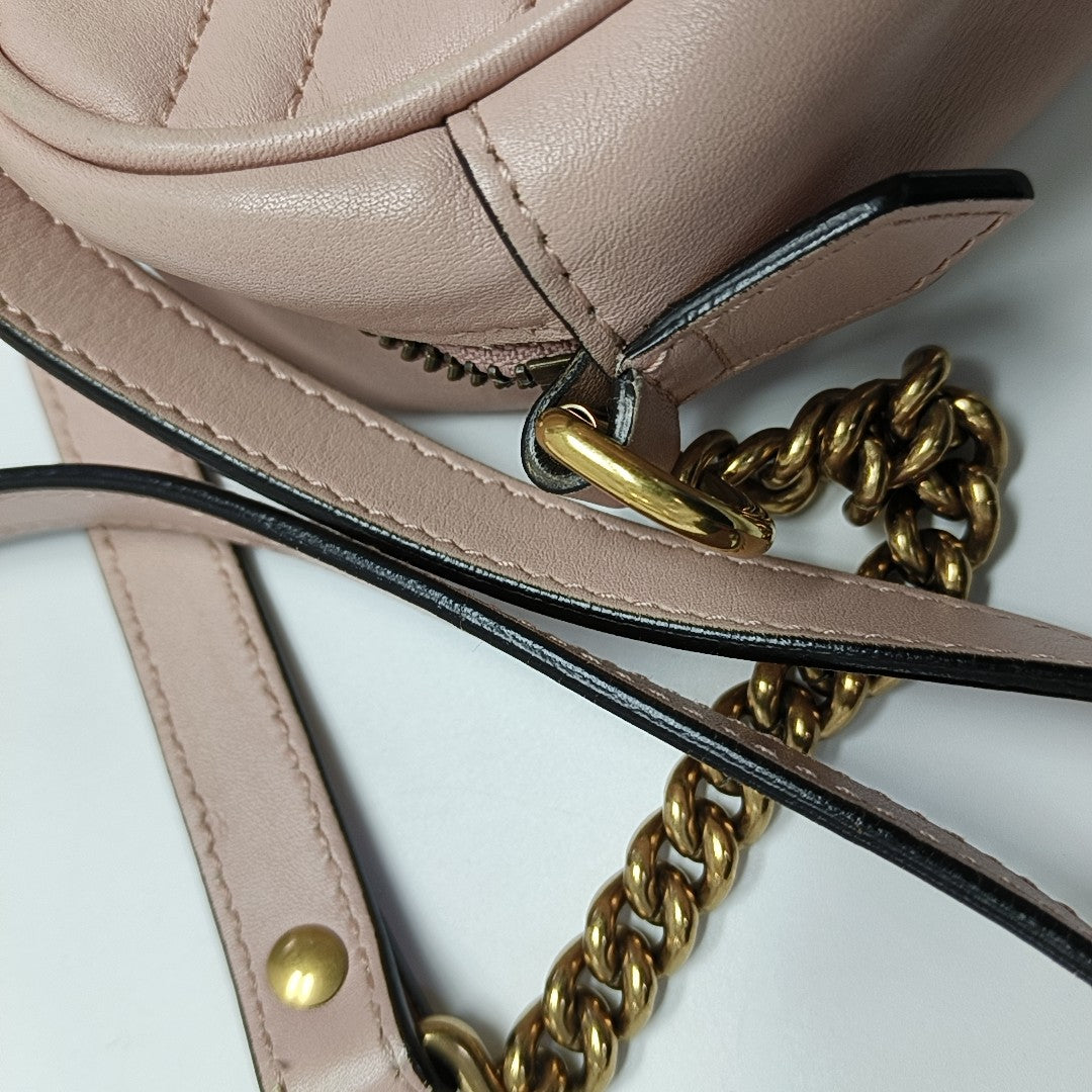 GG Marmont Mini Quilted Calfskin Pink