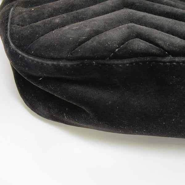 GG Marmont Medium Quilted Velvet Black