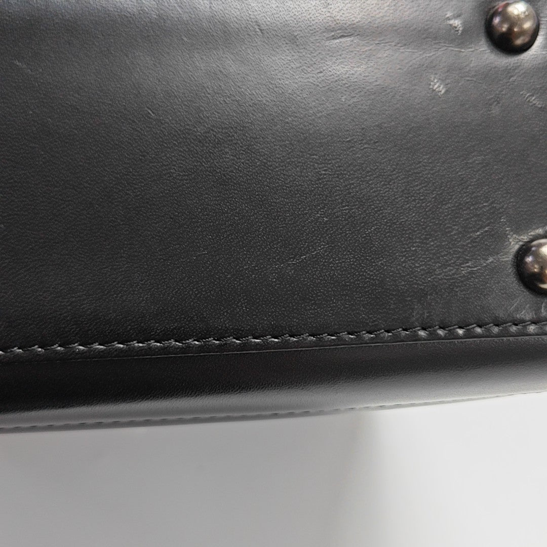 Calfskin Top Handle Bag Black
