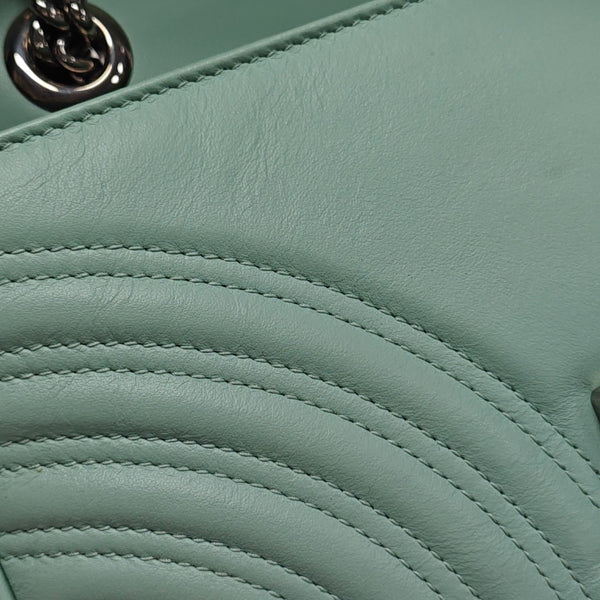 GG Marmont Medium Quilted Calfskin Green