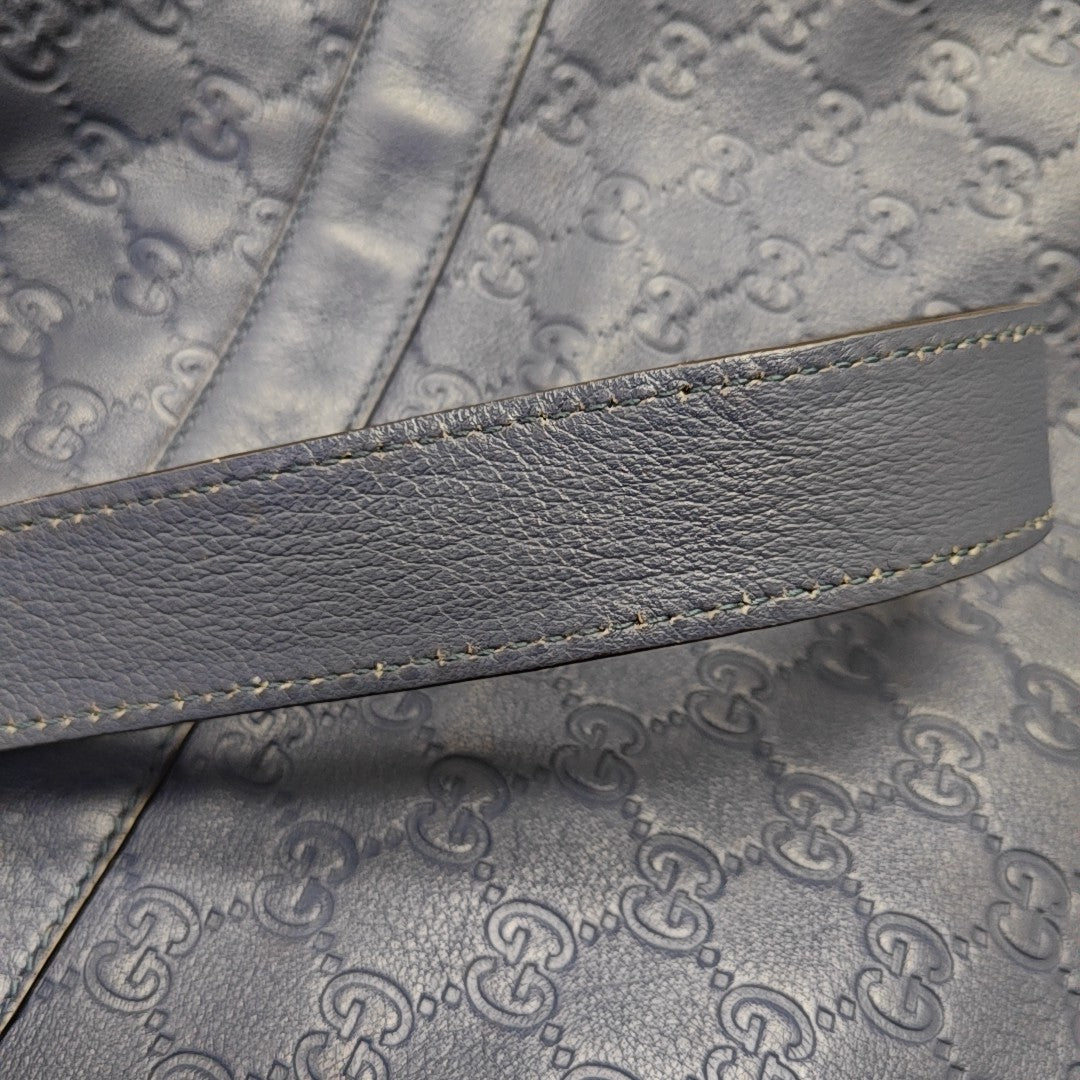 Monogram Calfskin Shoulder Bag Blue