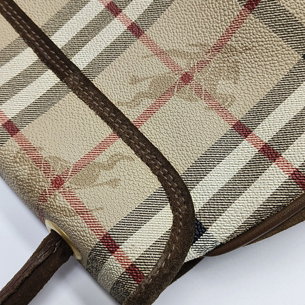 Coated Canvas Shoulder Bag Beige