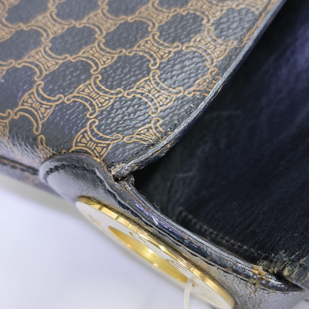 Coated Canvas Shoulder Bag Brown