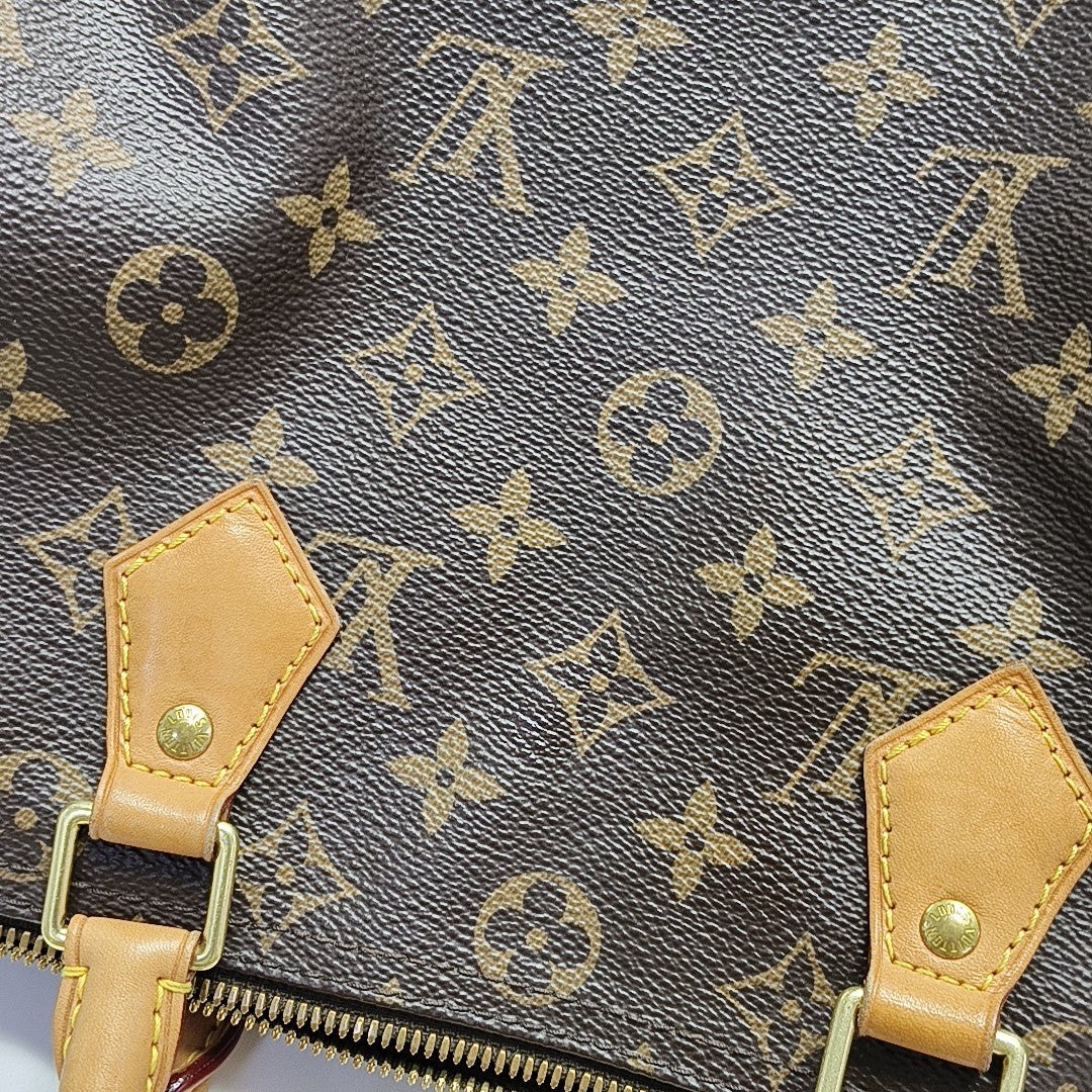 SPEEDY 30 Monogram Coated Canvas Brown