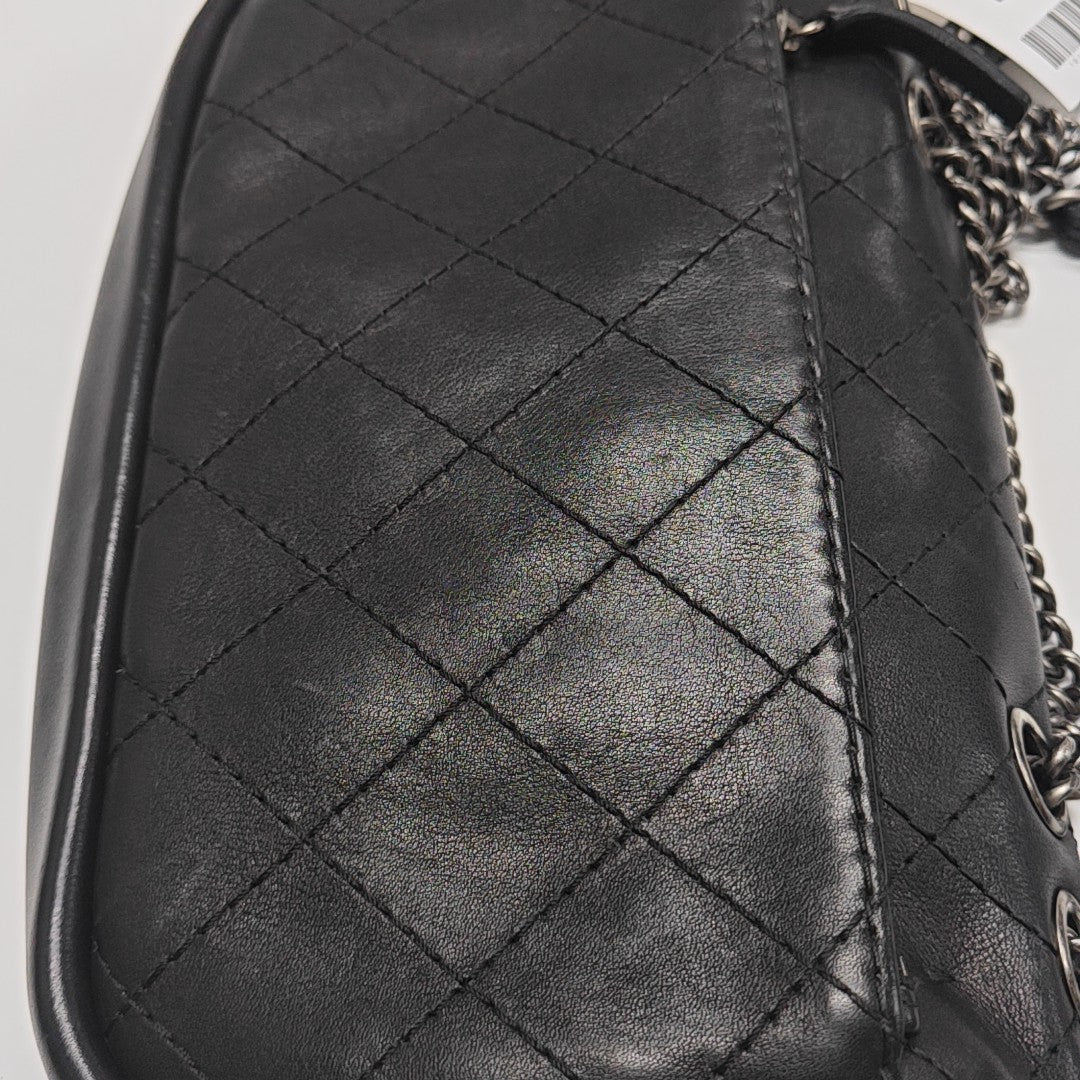 Quilted Calfskin Shoulder Bag Black