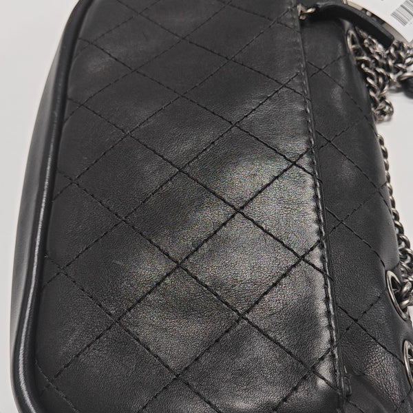 Quilted Calfskin Shoulder Bag Black