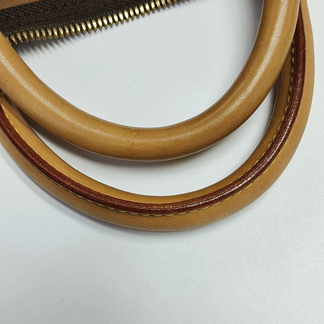 KEEPALL 60 Monogram Coated Canvas Brown