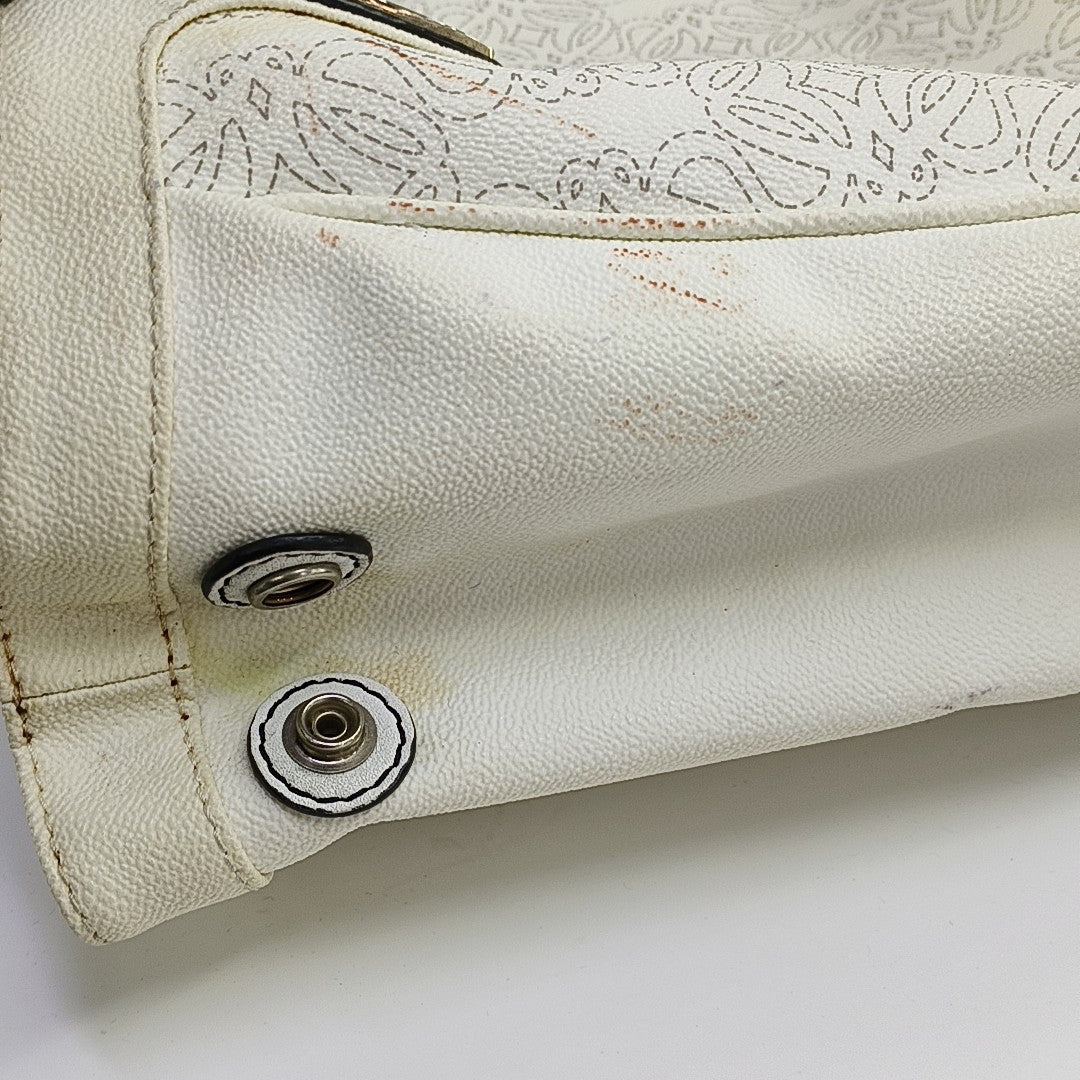 Monogram Calfskin Shoulder Bag White