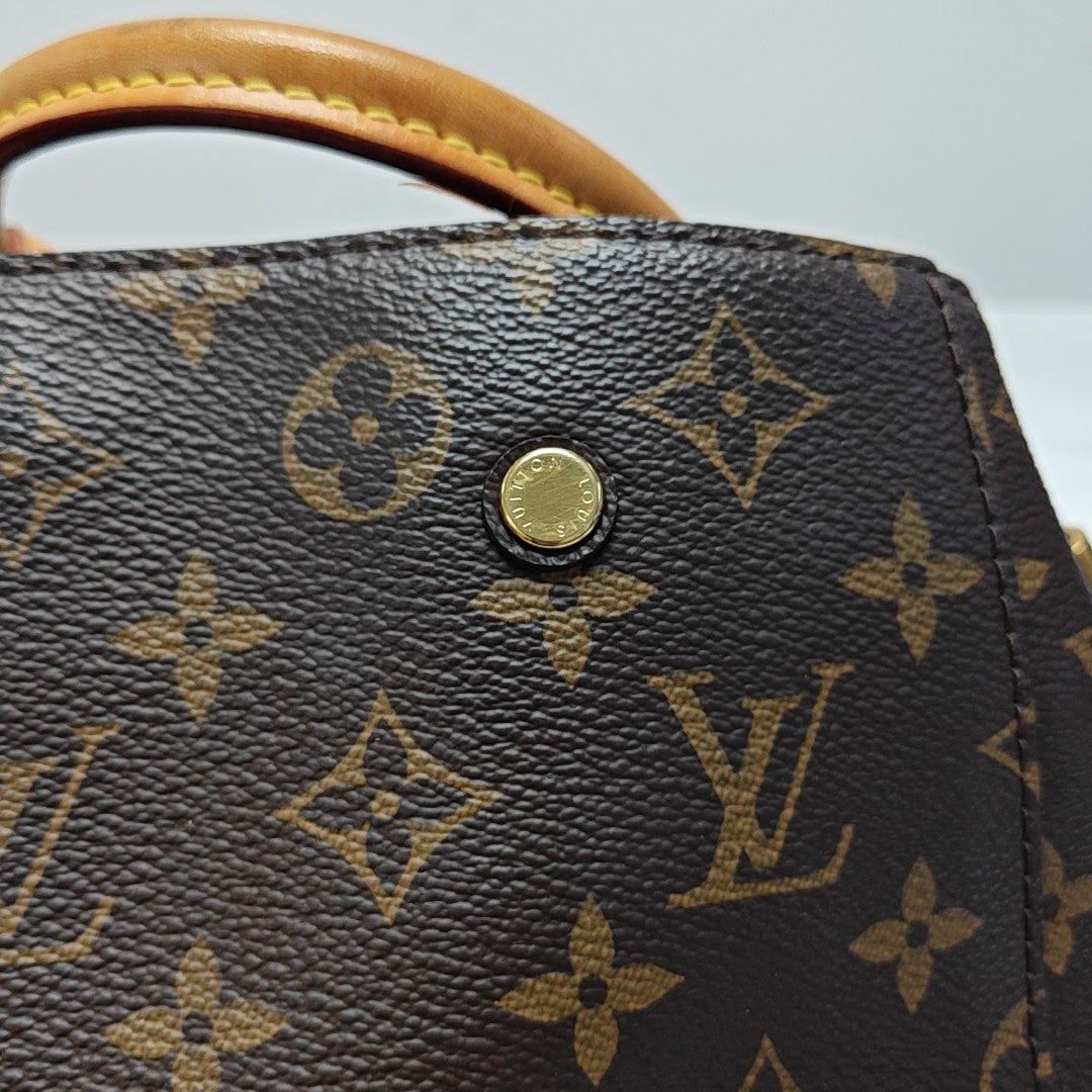 MONTAIGNE BB Monogram Coated Canvas Brown