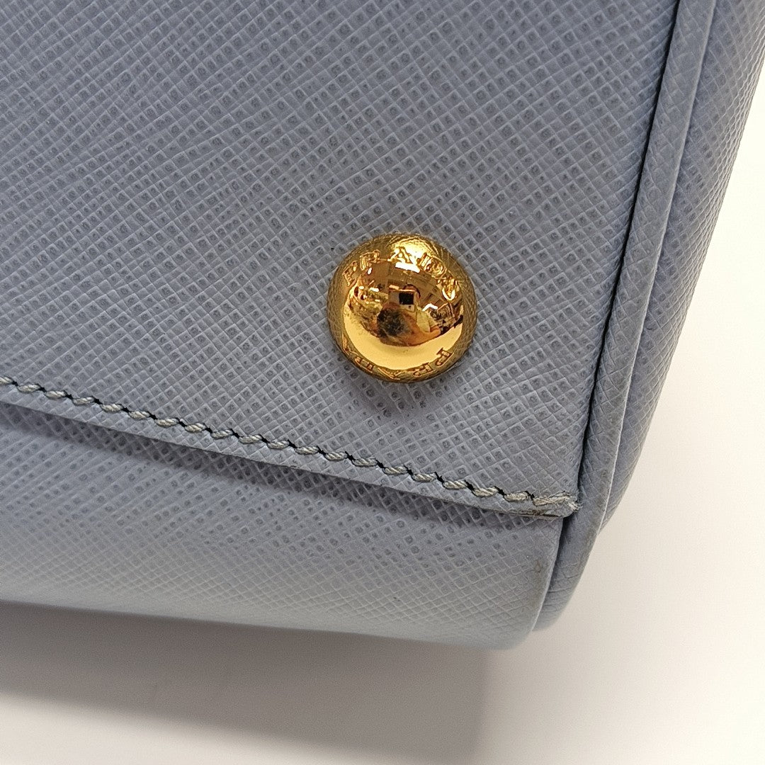Saffiano Calfskin Shoulder Bag Blue