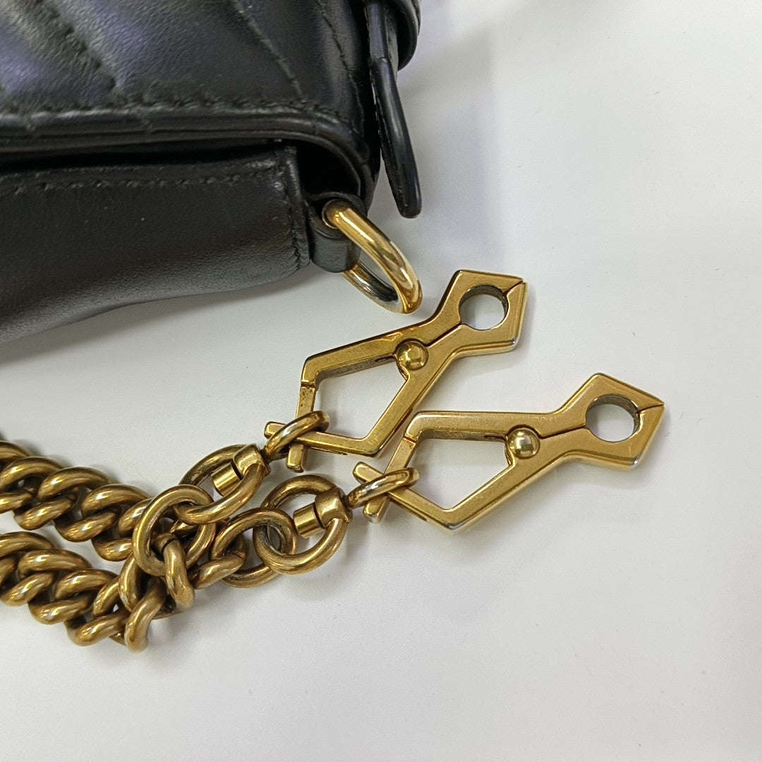 GG Marmont Mini Quilted Calfskin Black