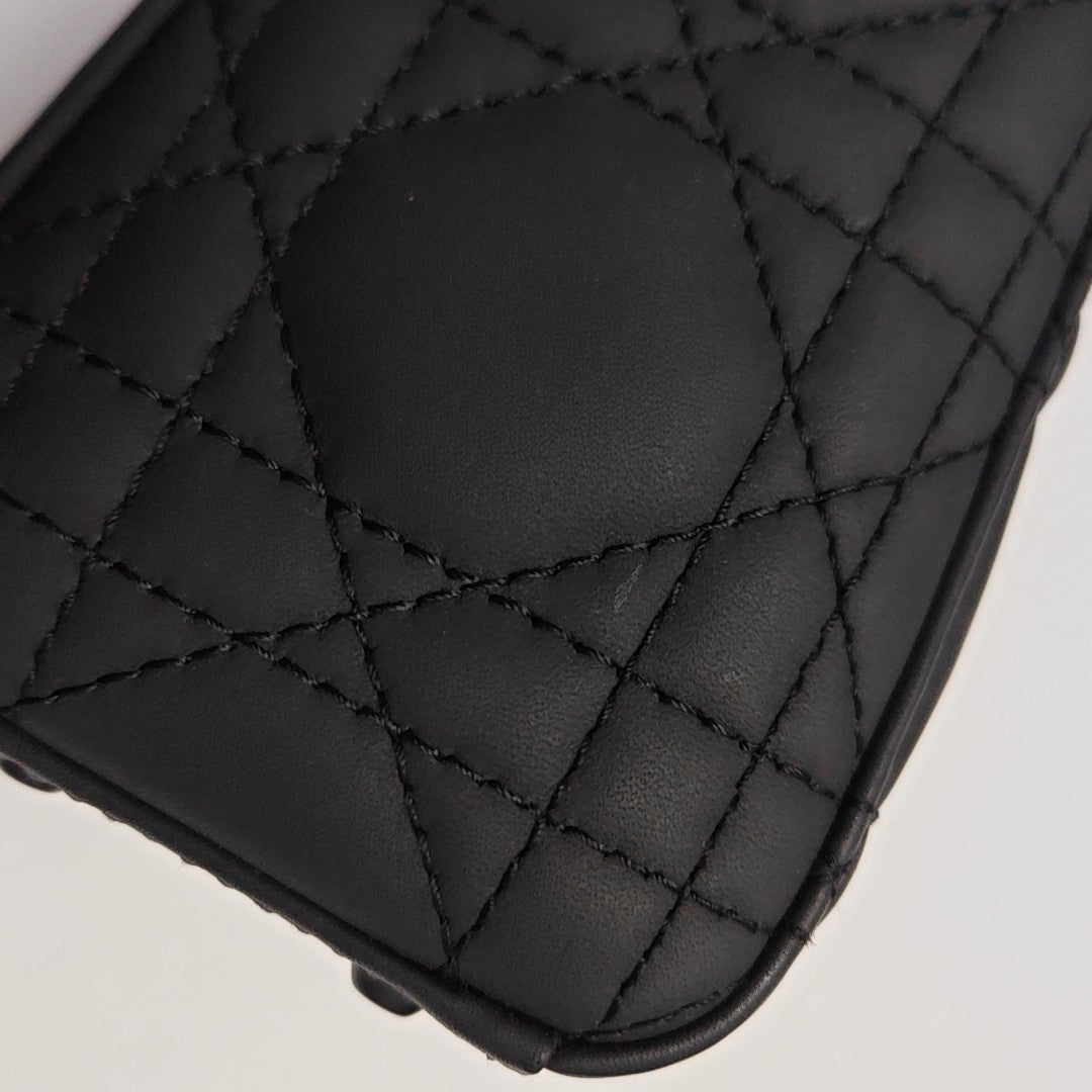 Lady Dior Mini Cannage Calfskin Black