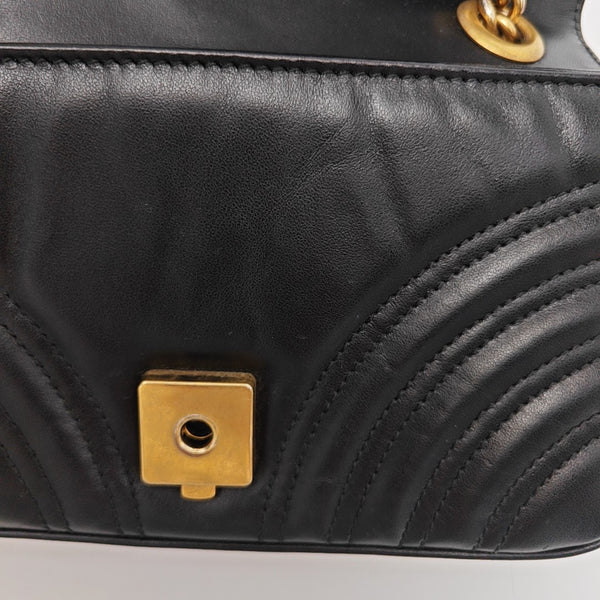 GG Marmont Small Quilted Calfskin Black