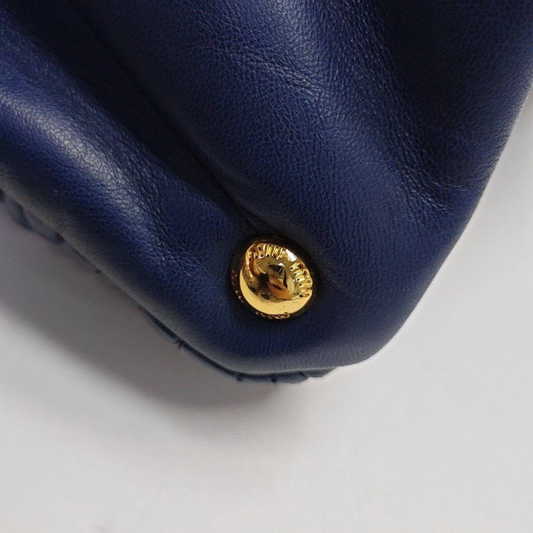 Quilted Lambskin Shoulder Bag Blue