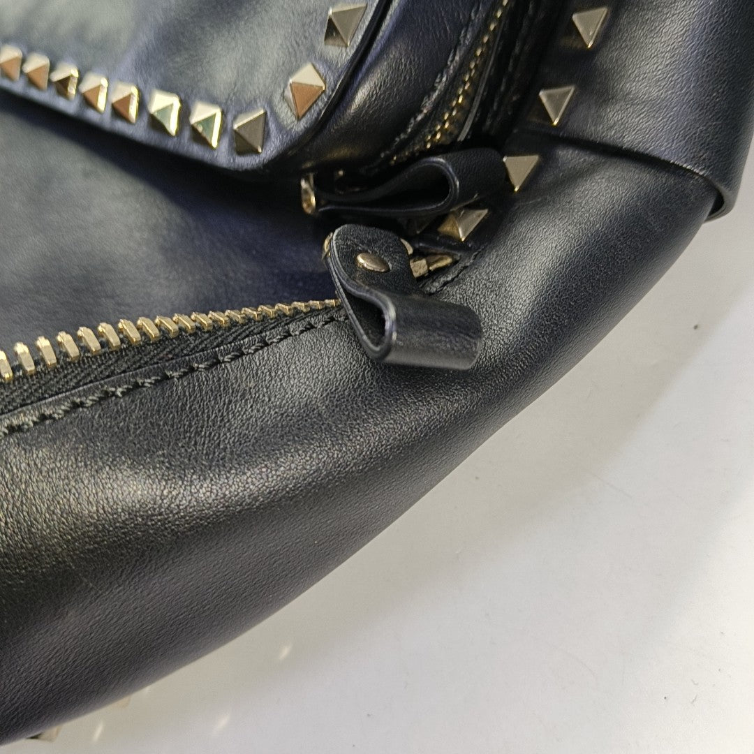Rockstud Calfskin Black