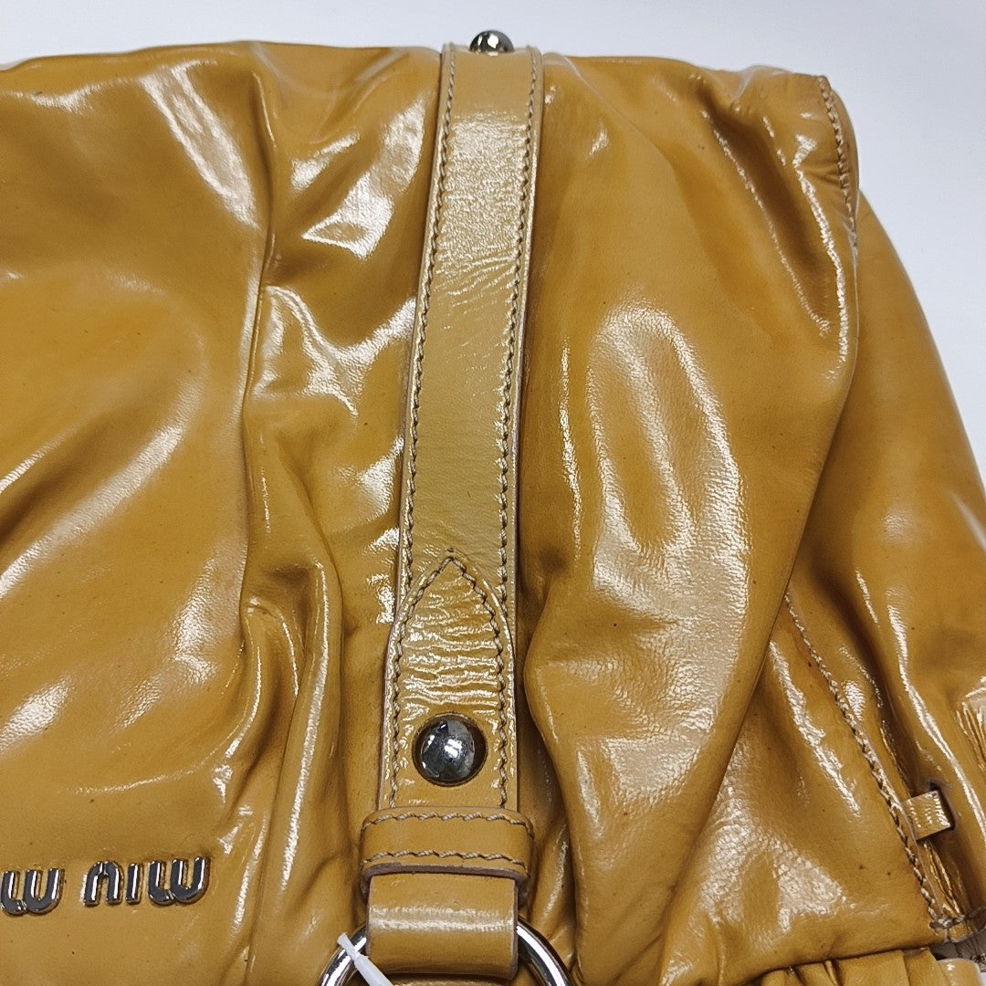 Calfskin Top Handle Bag Yellow