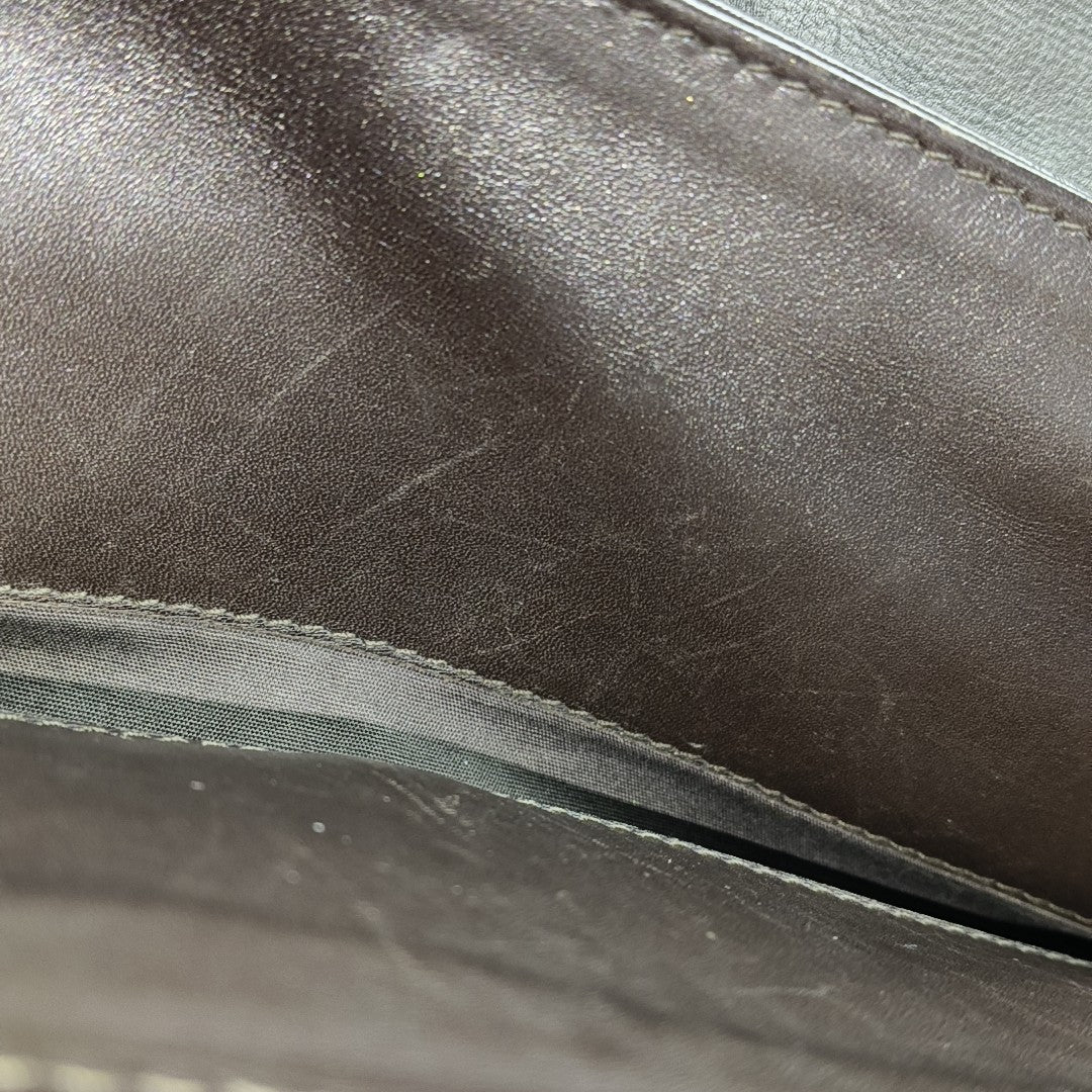 Calfskin Top Handle Bag Brown