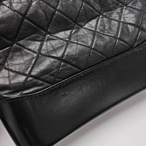 GABRIELLE New Medium Quilted Vintage Calf Black