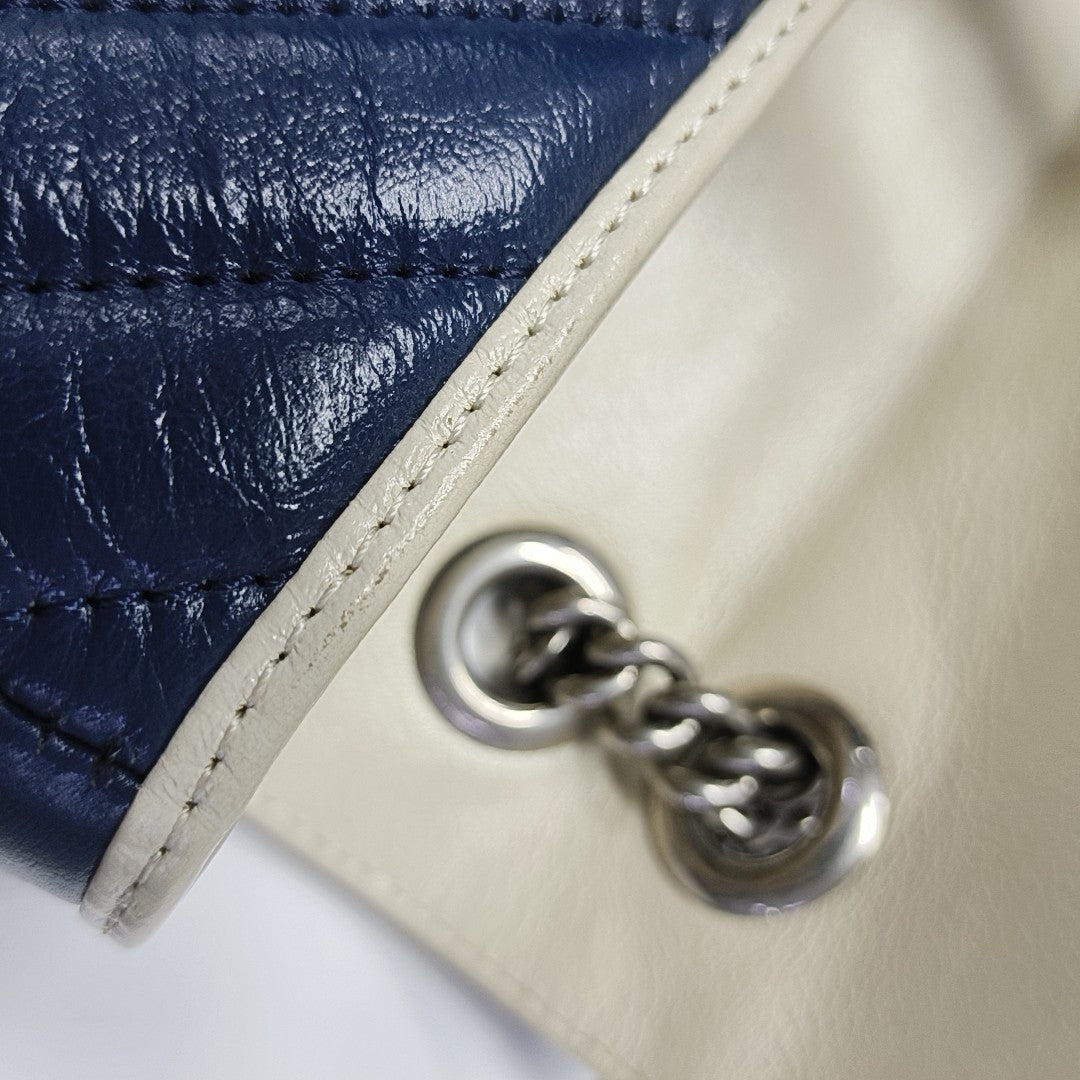 GG Marmont Medium Quilted Calfskin Blue