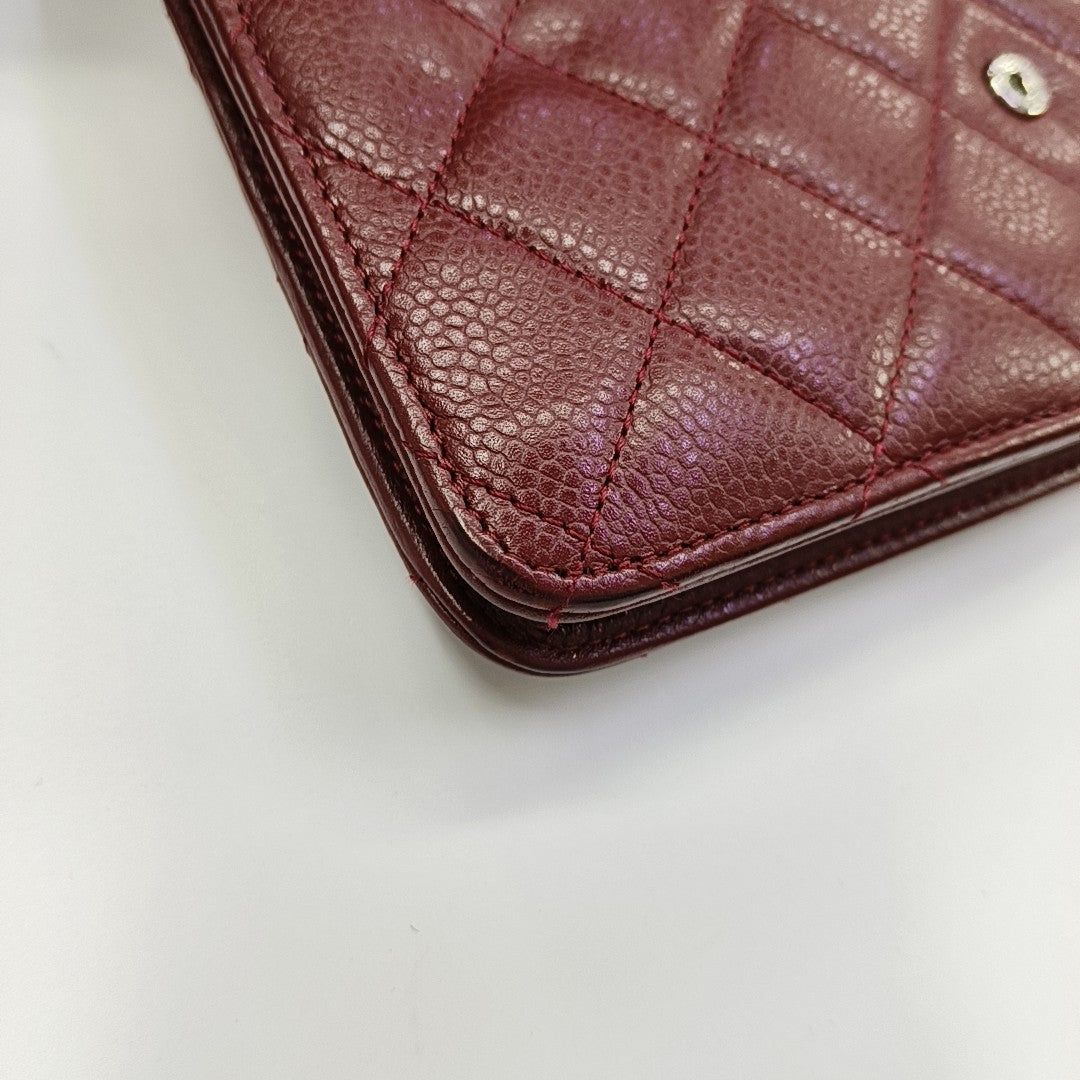 WOC Quilted Grained Calfskin Red