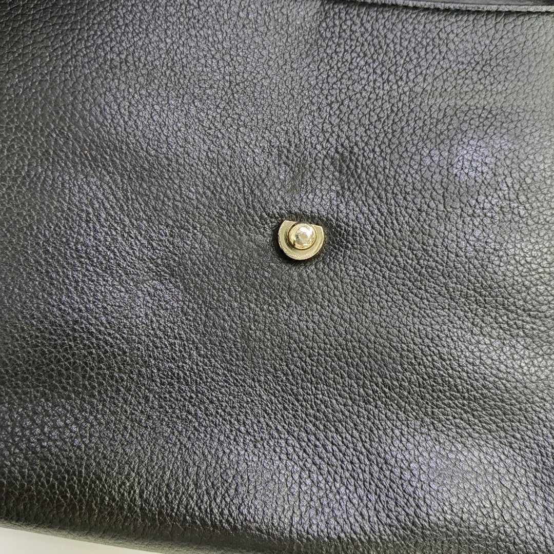 Calfskin Top Handle Bag Black
