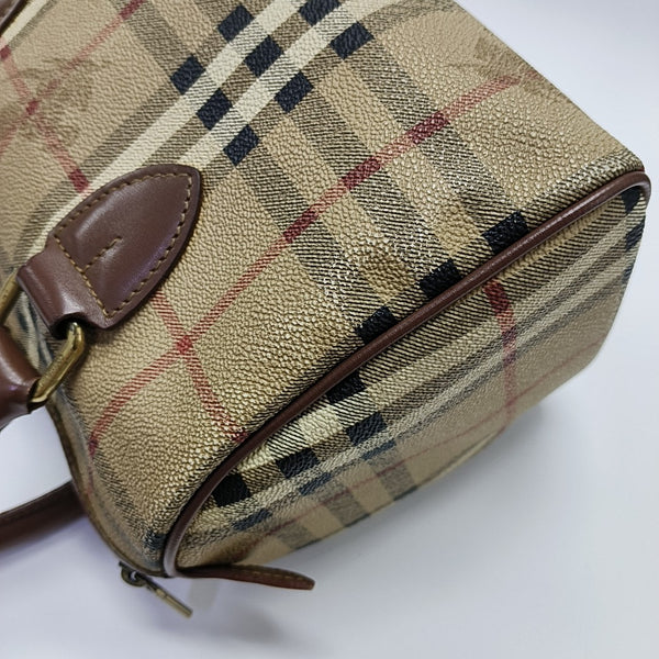 Coated Canvas Top Handle Bag Beige