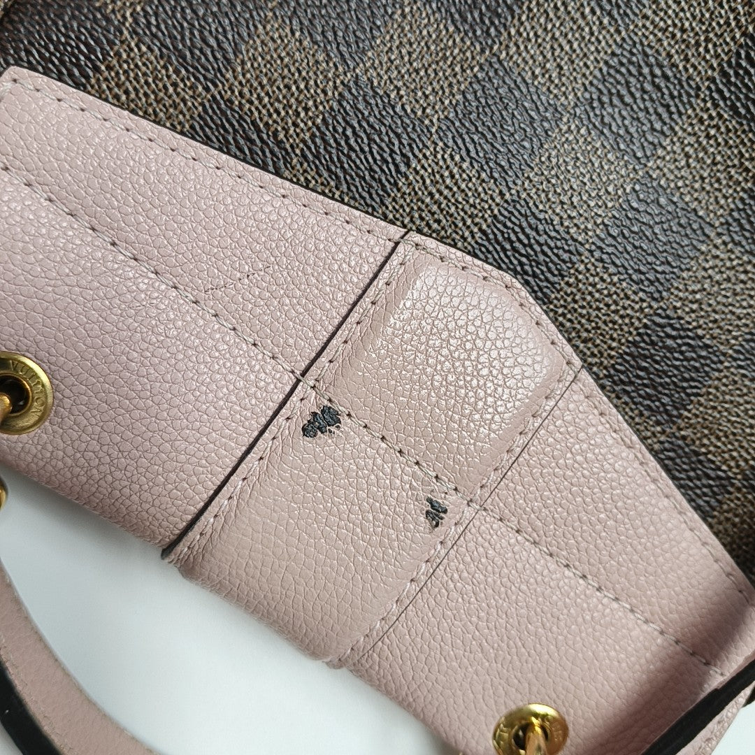 CLAPTON Damier Ebene Coated Canvas Brown