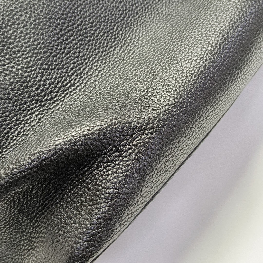 Calfskin Top Handle Bag Black